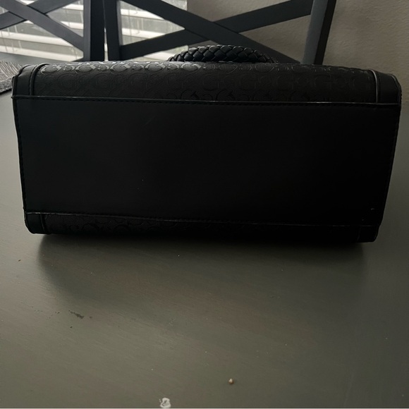Guess Los Angeles Braided Handle Handbag - Black Color - Picture 3 of 7